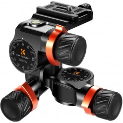 Full CNC Aluminum Alloy 3-Way Geared Tripod Head