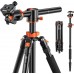 Horizontal Aluminum 5-Section Tripod Portable Monopod T255A4+BH-28L