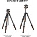 Carbon Fiber 5-Section Tripod Load Capacity 15kg