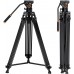 72"/1.8m Aluminum Video Tripod Load Capacity 8kg VA3+BV30