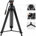 72"/1.8m Aluminum Video Tripod Load Capacity 8kg VA3+BV30