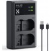 EN-EL15/15A/15B/15C Dual Slot Quick Battery Charger, Micro USB and Type-C Charger