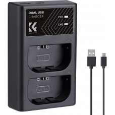 Dual Slot Quick Battery Charger for Canon LP-E6/E6N/E6NH/E6P Bat