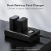 NP-FW50 Dual Slot Quick Battery Charger with LCD Screen，Micro US