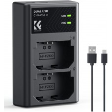 NP-FZ100 Dual Slot Quick Battery Charger, Micro USB and Type-C Charger NP-FZ100 Dual Slot Quick Battery Charger, Micro USB and Type-C Charger