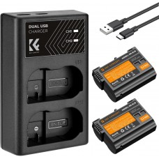 EN-EL15/15A/15B 2 Pack Battery and Charger for Nikon Z6, Z7, D78