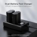 NP-W235 Dual Slot Quick Battery Charger with LCD Screen，Micro US