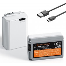 NP-FW50  (2 Batteries)  1100mAh Battery with Type-C Fast Charging