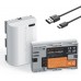 LP-E6NH (2 Batteries) Battery with 2600mAh Capacity and Type-C Fast Charging
