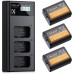 NP-FW50 Battery and Three Slot Charger, 3-Pack Replacement Batte