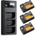 LP-E6NH Battery and 3-Slot Charger, 3-Pack Replacement Battery f