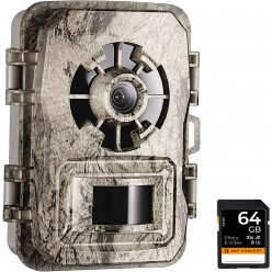 24MP 1296P Trail Camera with Night Vision，No Glow Infrared and LEDs 2.0'' LCD for Wildlife Monitoring