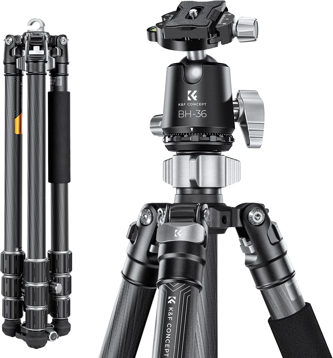 Carbon Fiber 4-Section Tripod Load Capacity 16kg X284C4+BH-36L Carbon Fiber 4-Section Tripod Load Capacity 16kg X284C4+BH-36L
