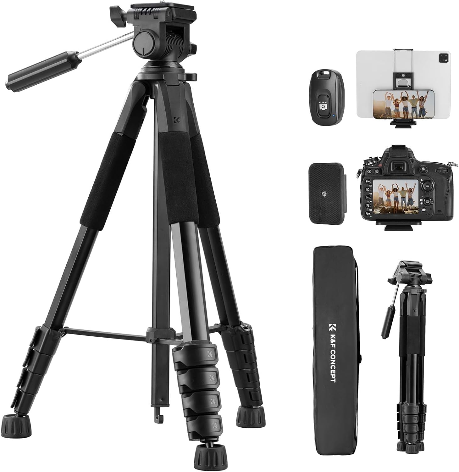 75" Lightweight Portable Travel Outdoor DSLR Tripods (Black) 75" Lightweight Portable Travel Outdoor DSLR Tripods (Black)