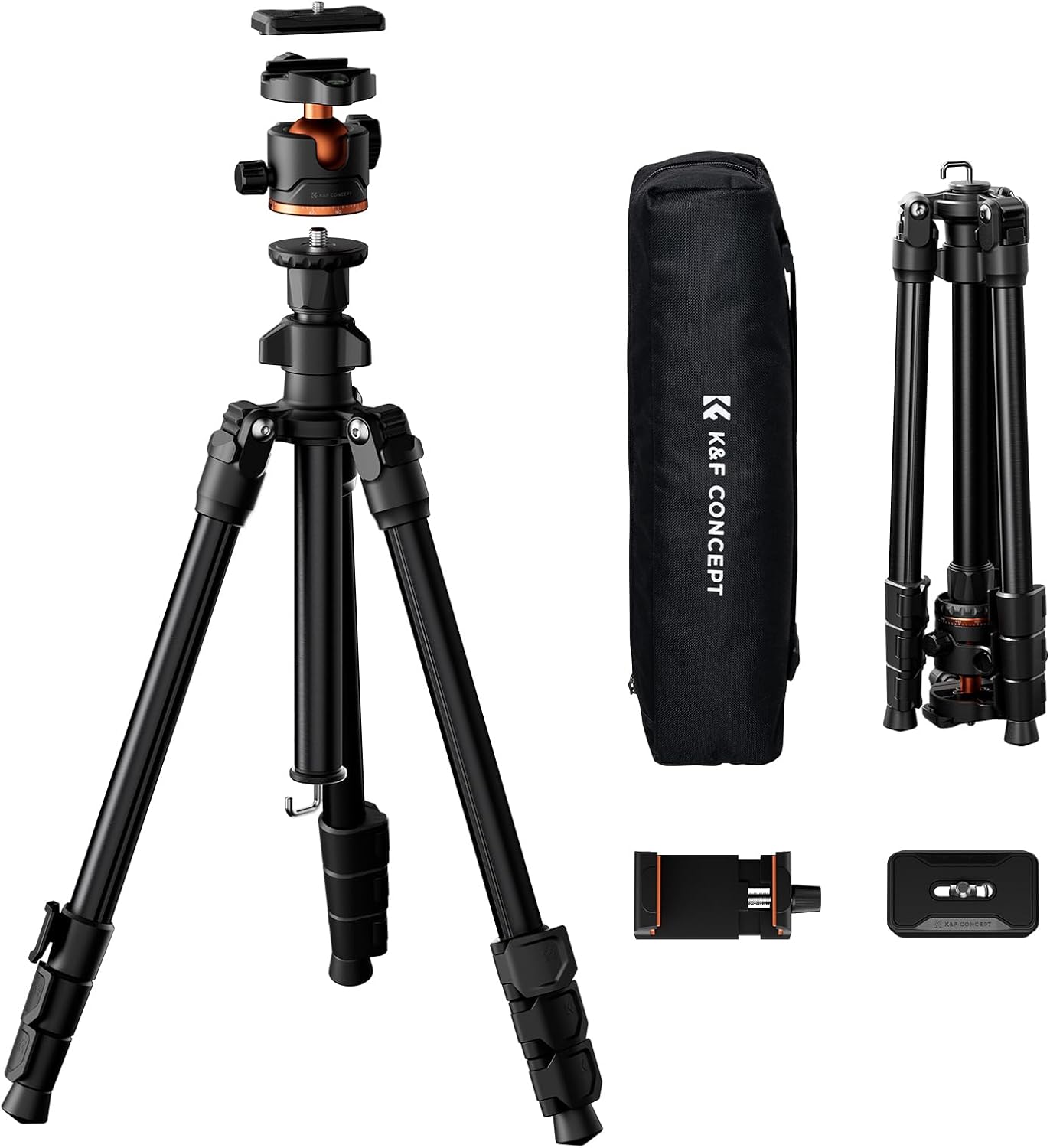 70 inch Lightweight Travel Tripods Load Capacity 8kg K234A3+BH-36 70 inch Lightweight Travel Tripods Load Capacity 8kg K234A3+BH-36