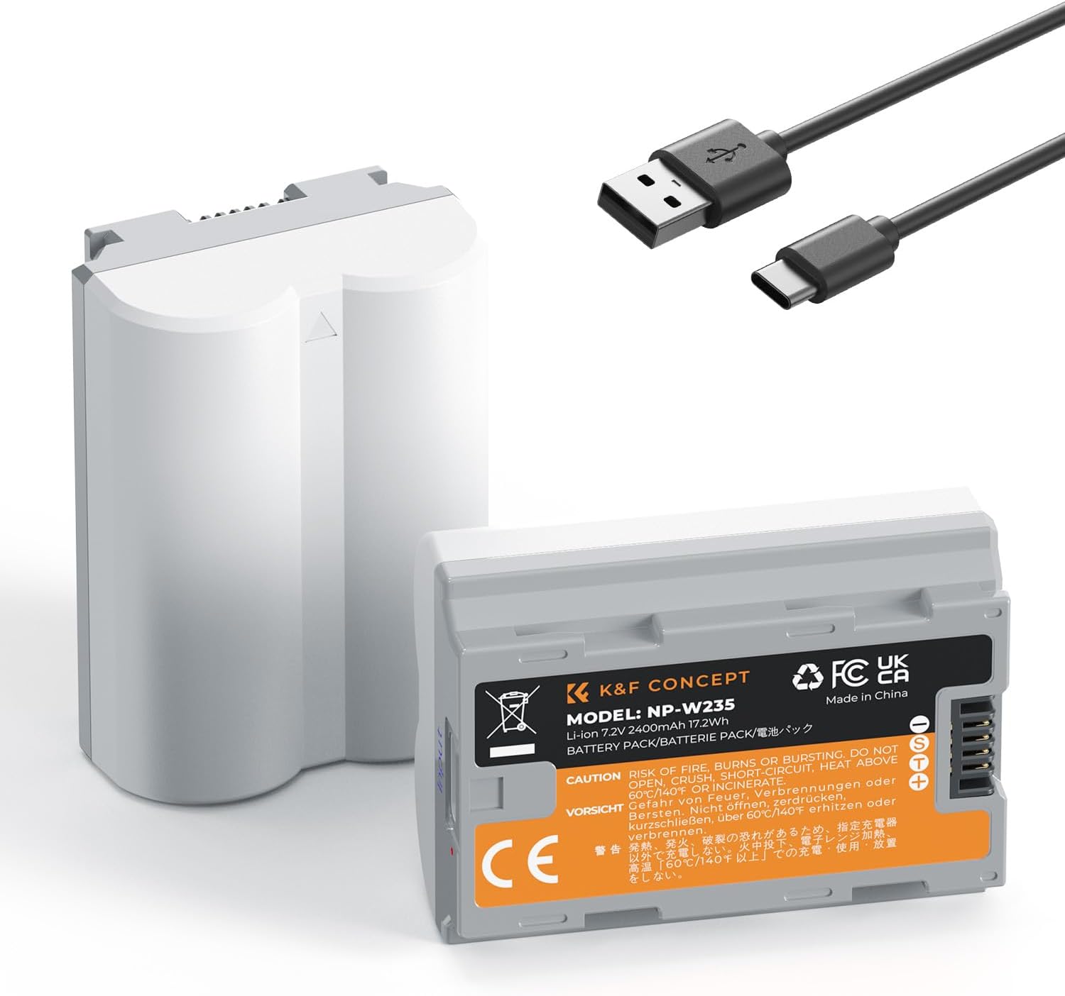 NP-W235  (2 Batteries)  2400mAh Camera Battery with Type C Fast Charging NP-W235  (2 Batteries)  2400mAh Camera Battery with Type C Fast Charging