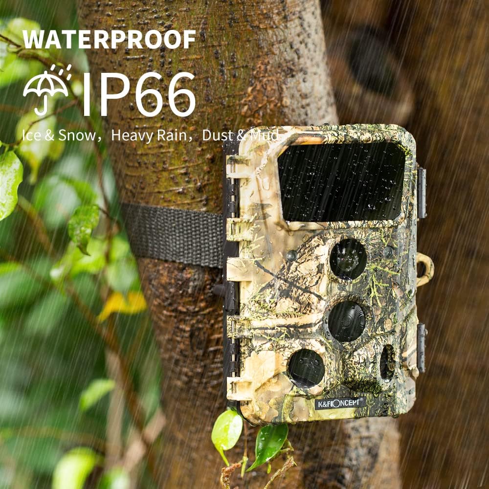 4K 30MP Trail Camera WiFi Game Camera 120° Flash Range 0.2s Trigger Clear  Night Vision IP65 Waterproof Wildlife Camera - K&F CONCEPT